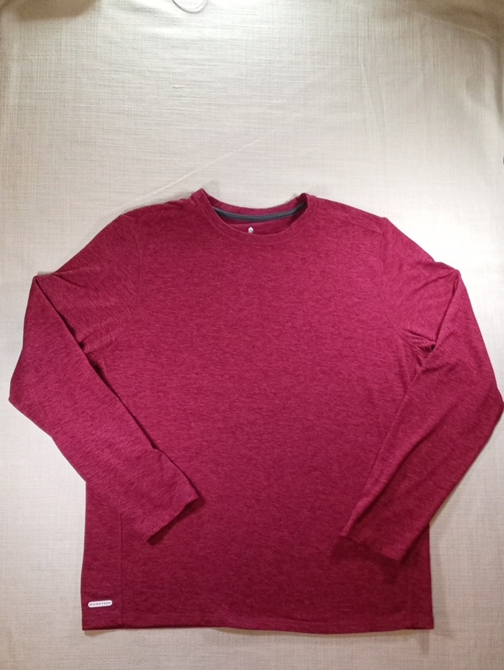 Men's Size Large Free Country Men's Long-Sleeve Crewneck Shirt Micotech Red